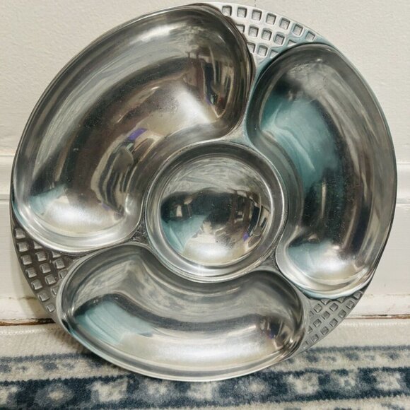 Wilton Armetale Chip & Dip Platter Pewter Large 14" - Picture 2 of 6